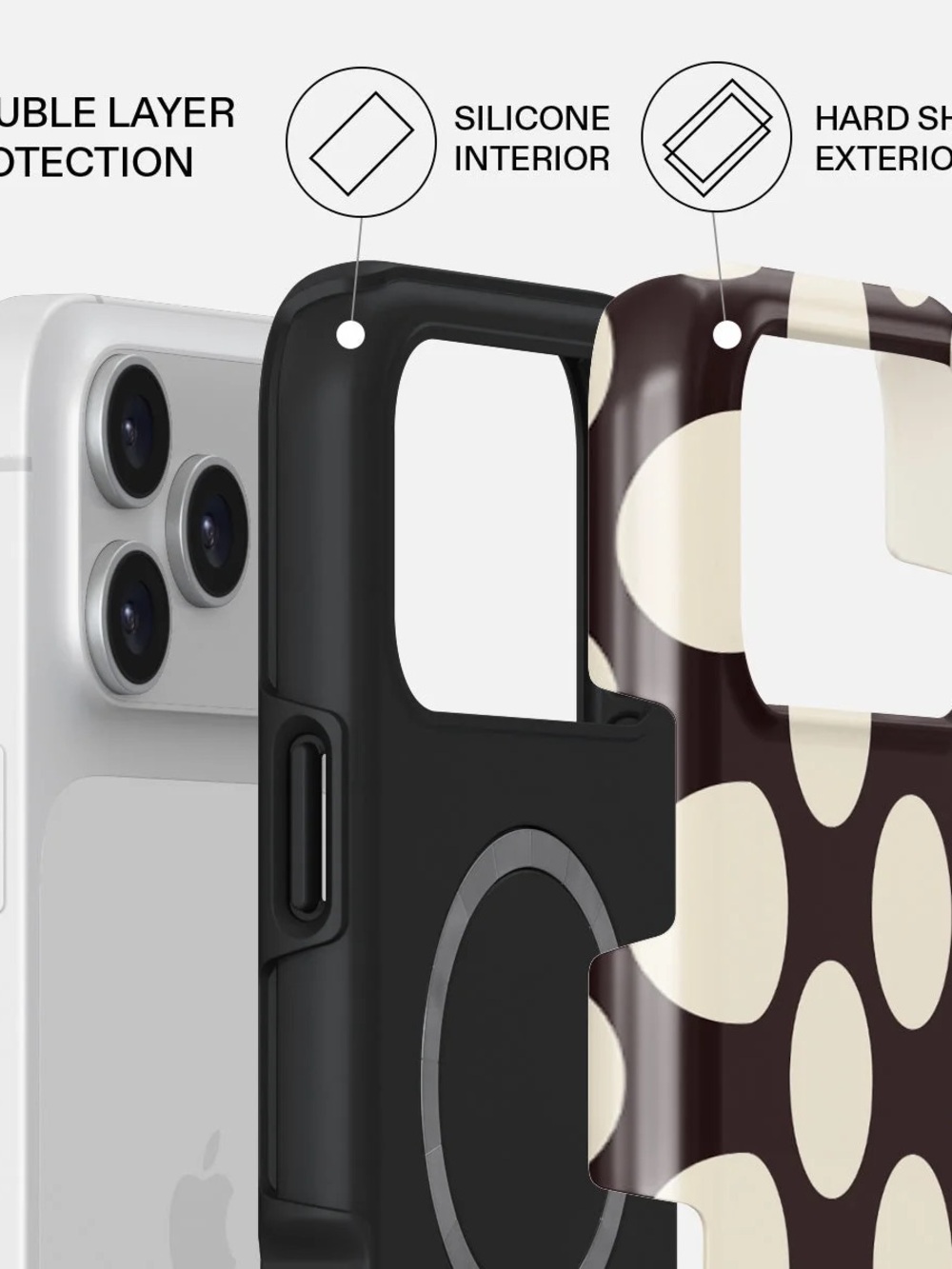 NWT BURGA spot on Brown Polka Dot Protective Iphone 17 pro max Phone Case - - Picture 4 of 4